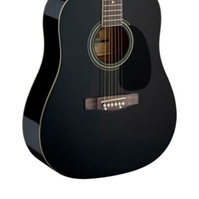 STAGG 4/4 Black Auditorium Acoustic Guitar With Basswood Top image 6