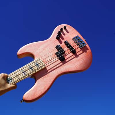 Spector USA Coda 4 DLX - Trans Pink Stain Matte 4-String Bass Guitar w/  Deluxe Protec Gig Bag (2023) image 1
