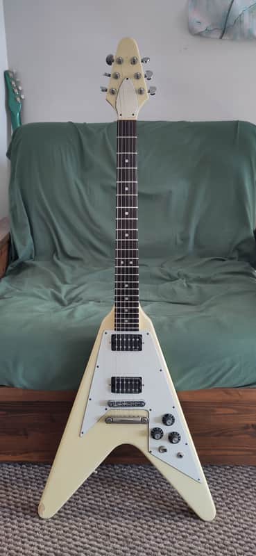 Vintage 1980s Burny Flying V "RFV-75" MIJ Japan - EMG Fat-55 image 1