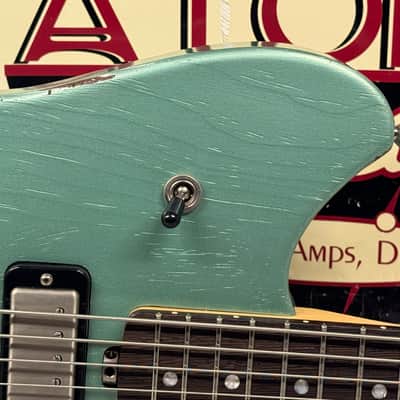 Maghini Guitars Skylark Baritone Guitar with COA + Gator Case 2023 - Lightly Aged Jade Metallic image 3