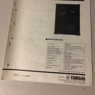 Yamaha S300 Speaker System Service Manual 1986 image 1