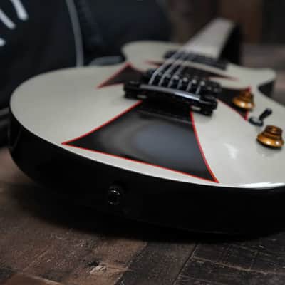 Epiphone by Gibson Les Paul LP Baritone 2004 Iron Cross Silver and Black Limited Edition 28" Scale image 7