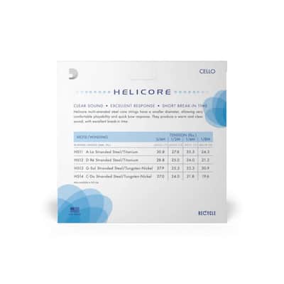 D'Addario Helicore Cello String Set | 4/4 Scale (Medium Tension) image 2