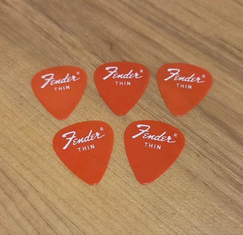 Lot of Five Vintage 1970's Fender Thin Guitar Picks! Rare, Original Case Candy! image 1