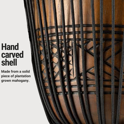 Meinl Percussion Djembe with Mahogany Wood - 13" Extra Large, Rope Tuned Goat Skin Head (HDJ17-XL) image 3