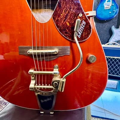 Gretsch G5034TFT Rancher Bigsby B70 G Fileditron Pickup Savannah Sunset image 10