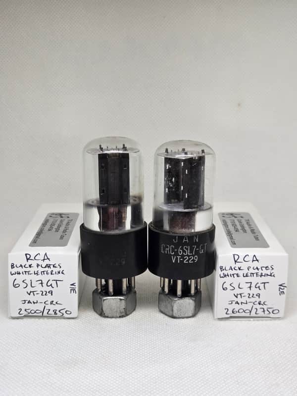 RCA JAN 6SL7GT VT-229 Black Plate Matched Pair NOS 6SL7 VT229 image 1