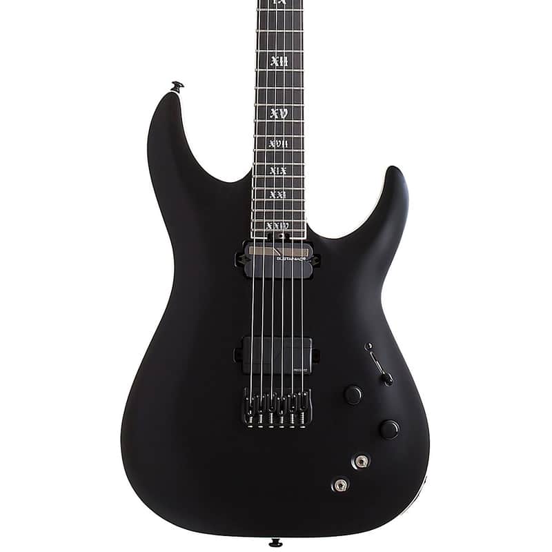 Schecter Guitar Research C-1 S HT SLS Elite "Evil Twin" Electric Guitar Regular Satin Black image 1