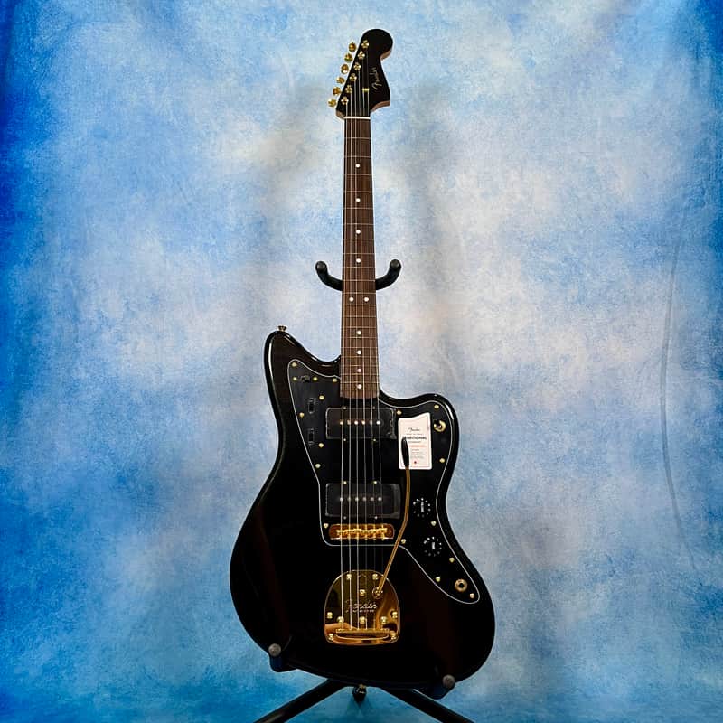 2025 Fender Japan Traditional Collection '60s Jazzmaster – Black Pearl / Gold, Matching Headstock, MIJ image 1