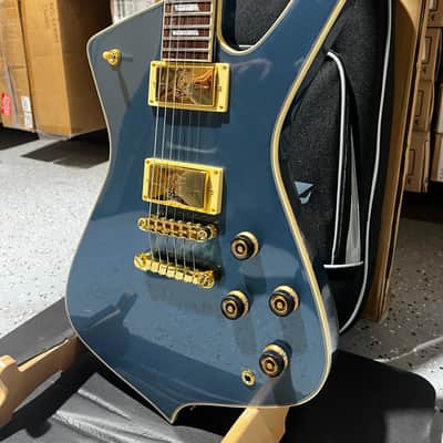 Ibanez Iceman IC420 Electric Guitar - Antique Blue Metallic image 3