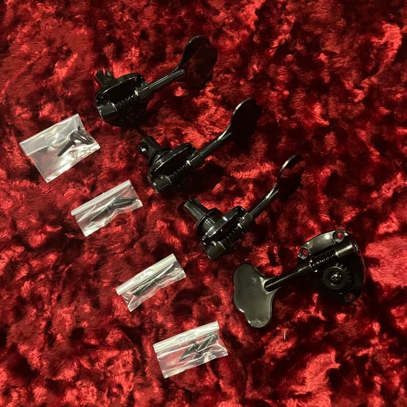 Gotoh GB11W-LCK 3+1 (Music Man Style) Bass Tuning Machines- Black image 1