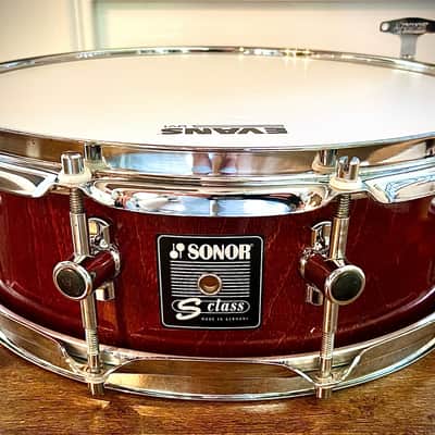 Sonor S-Class 14x5” Maple Snare Drum in Burgundy Gloss Grain Lacquer Finish image 9