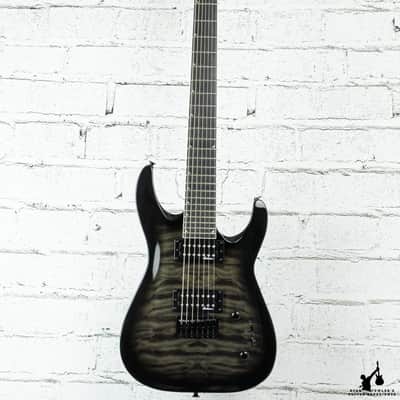 Jackson JS22Q-7 Quilt Top Charcoal Burst 7 String w/ Bag image 3