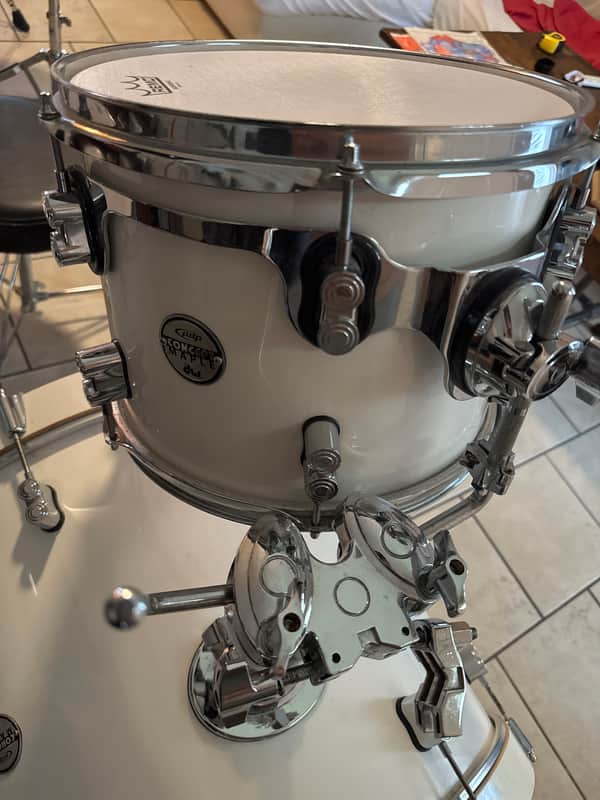 PDP PDCM0912STTW Concept Maple Series 9x12" Mounted Tom with Chrome Hardware 2010s - White image 1