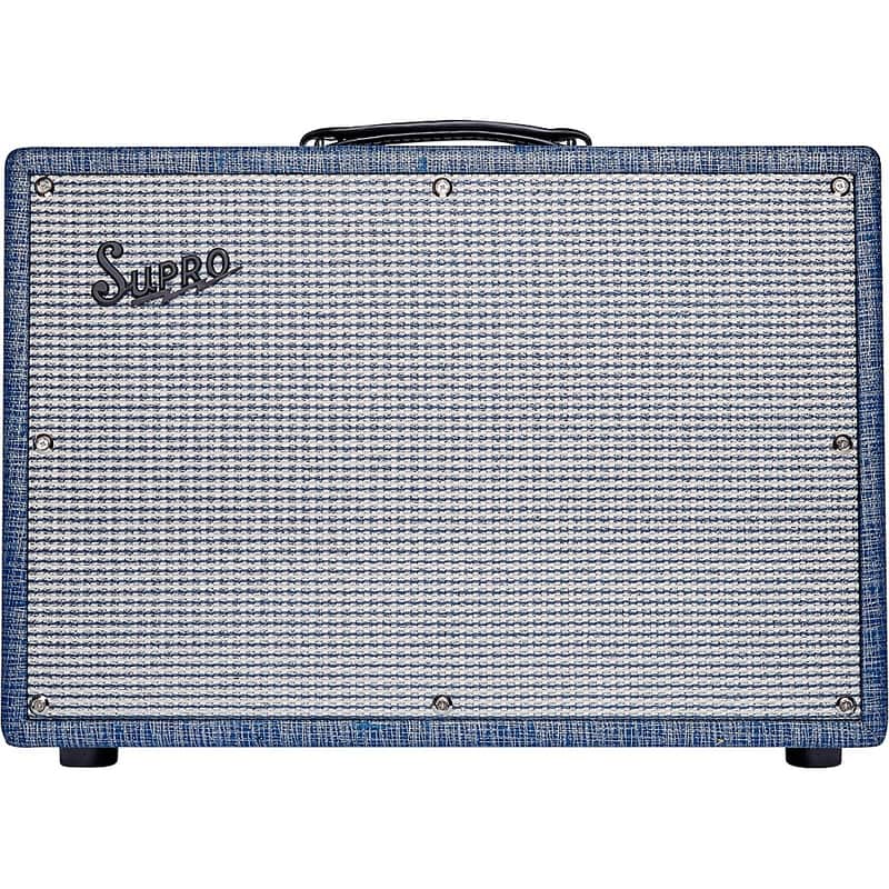 Supro 1968RK Keeley 12 25W 1x12 Tube Guitar Combo Amp Regular Blue image 1