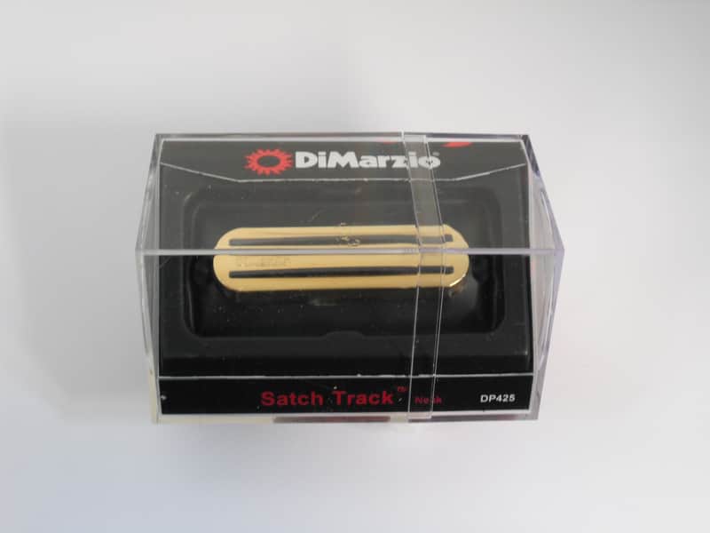DiMarzio Satch Track Single Coil Neck Pick-up Gold Cover W/Black Rails DP 425 image 1
