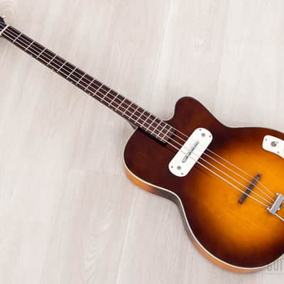 1961 Kay K5965 Pro Howlin' Wolf Vintage Hollowbody Bass Guitar Sunburst, 100% Original w/ Case, K162 image 13