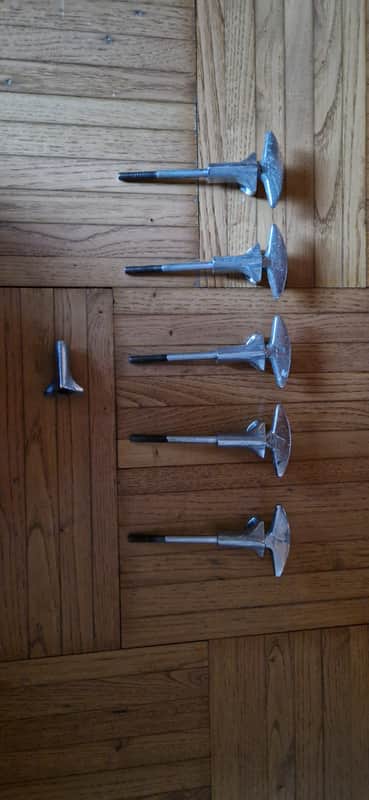 Sonor Teardrop 50s-early 60s Bass Drum T-rod Claw Hook Pair Vintage image 1