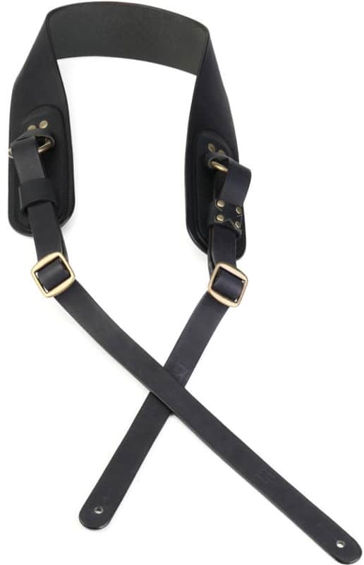 LM Products Odin Extra Long Viking Series Leather Guitar Strap - Black image 1