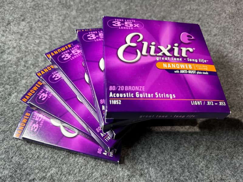 6 packs Elixir 11052 Nanoweb 80/20 Bronze strings image 1