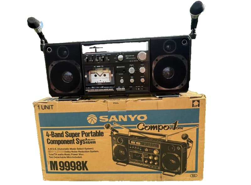 SANYO M9998K Rare Vintage Cassette Deck Boombox Serviced Warranty