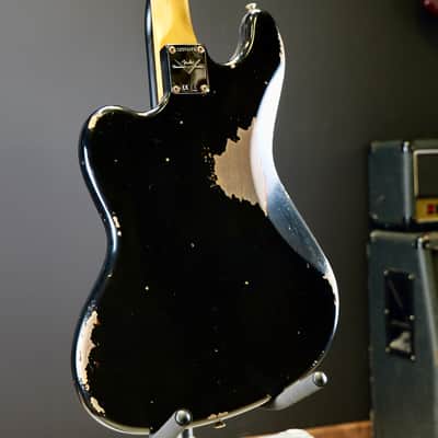 Fender Custom Shop Bass VI Heavy Relic Black // 3 Tone Sunburst image 13