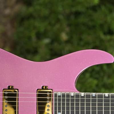 ESP USA M-II NTB FR EMG, Gold Hardware - Disco Pink Sparkle image 4