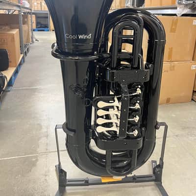 Coolwind CTU-200BK ABS Tuba, BBb, 4 Rotary valves, black, with bag, mouthpiece image 1