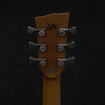 Dunable USA Custom Shop Asteroid One-of-a-Kind Wooden Binding Baphomet HH Coil Split Locking Tuners + Case image 8