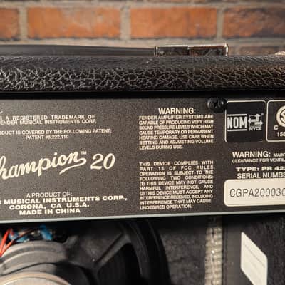Fender Champion 20 20-Watt 1x8" Guitar Practice Amp image 7