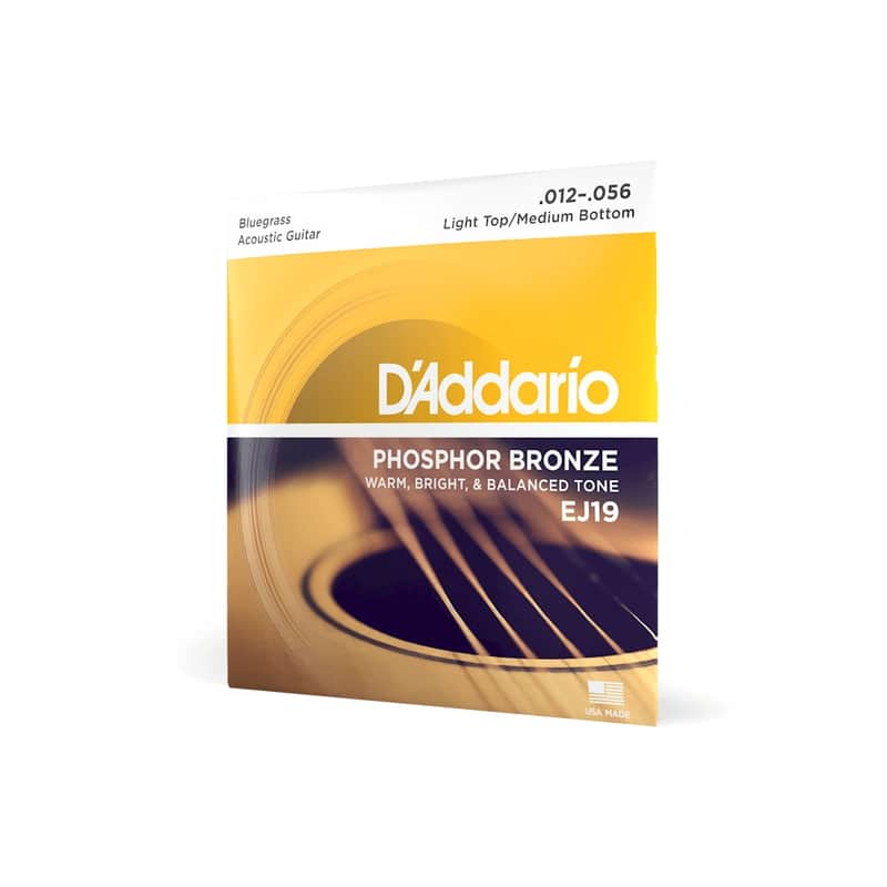 D'Addario EJ19 Phosphor Bronze Acoustic Guitar Strings, Bluegrass, 12-56 Light/Medium image 1