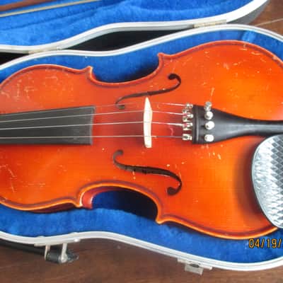 J Balaton brand violin with case and bow. Made in Hungary image 4