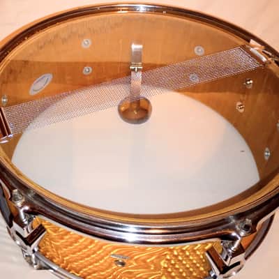 CB 700 VINTAGE MAHOGANY SNARE DRUM WRISTWATCH LUGS 80's - TANGERINE SATIN - FREE SHIP TO C-USA! image 7