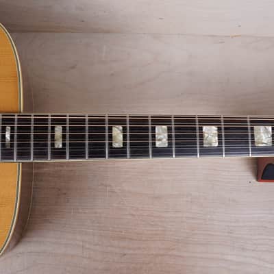 Epiphone FT-165 Bard DeLuxe 12 String Acoustic Guitar MIJ 1970's Natural w/ Ibanez Hard Case image 7