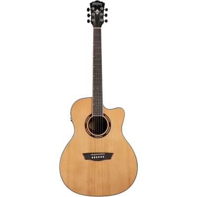 Washburn Apprentice AG70CEK Grand Auditorium Acoustic Electric Guitar with Hardshell Case, Natural image 1