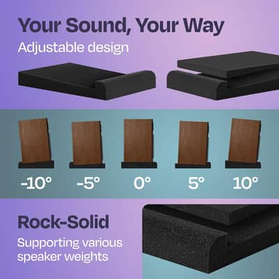 Studio Monitor Isolation Pads for 5-Inch Speakers – Premium Acoustic Foam Speaker Isolation Pads with High-Density Vibration Reduction for Studio Monitors, Bookshelf Speakers & Home Recording image 6