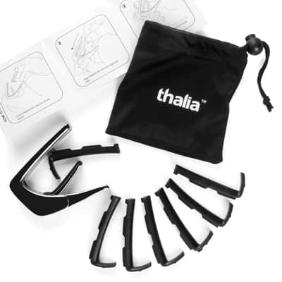 Thalia Capo - Deluxe Series - Black Chrome - Pearl Mandala - UV Inked Design on  Exotic Shell Inlay image 2