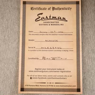 Eastman AC822CE Grand Auditorium Acoustic Electric Guitar – Engelmann Spruce & Rosewood #M2532936 image 2