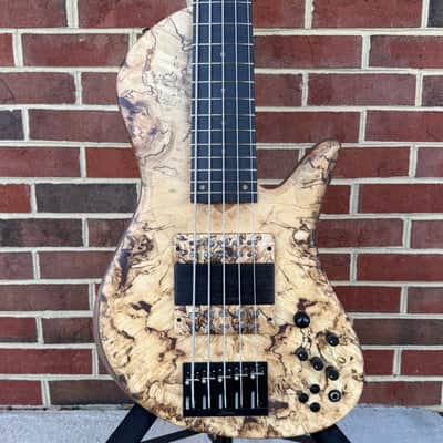 Fodera Emperor II Elite, Chestnut Burl Top, Walnut Body, Alder Tone Block, Flamed Ebony Fretboard, Flamed Ebony Ramp, Chestnut Dot Inlays, Fodera/Duncan Dual Coil Pickups, Hardshell Case image 1