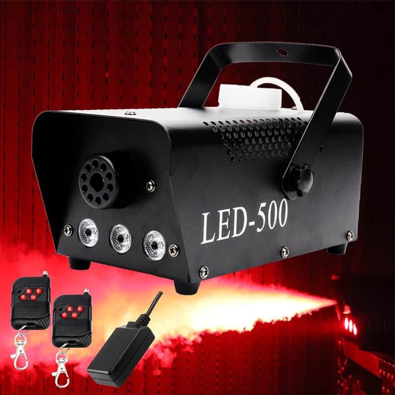 Fog Machine Halloween Outdoor Indoor With Lights 500W,3 Led 470000 Gradient Color,Mini Smoke Machine Spraying Large Fog For Halloween,Party,Wedding,That Can Be Used Indoors And Outdoors'S Fog Machine image 1
