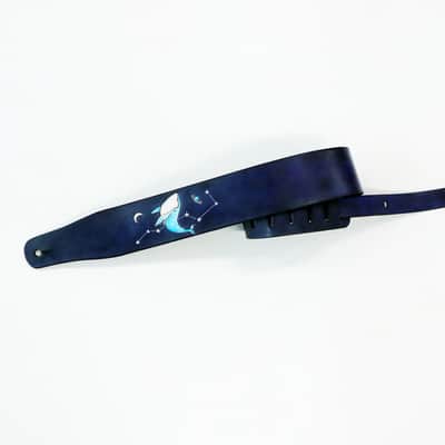 burnyblack custom made guitar strap - whale dark navy image 4