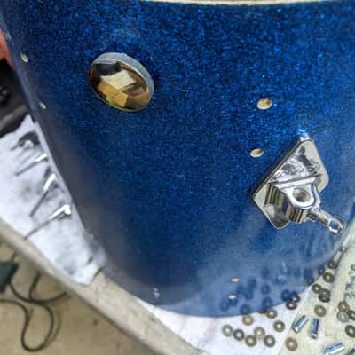 Gretsch Early '60s Round Badge Kit 12-16-20 1960 Blue Sparkle image 14