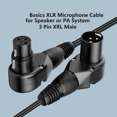 Right-Angle XLR Male to Right-Angle XLR Female Microphone Cable 2-Pack, Adjustable 90 Degree Pro Balanced Shielded 3 Pin DMX Patch Cord for Studio Audio&DJ Stage Live Recording(10Feet) image 3