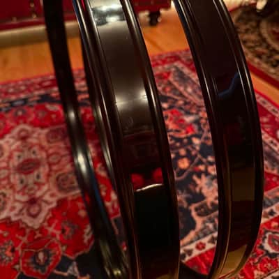 Pair of 20" Metal Bass Drum Hoops - Black w/ Black Inlay image 1