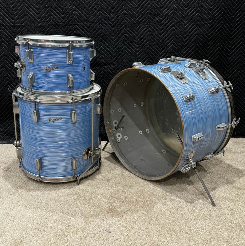 Rogers Blue Ripple 13/16/22 Early 60s Drum Set image 1