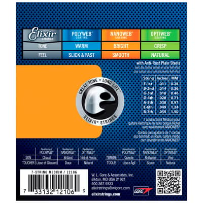 12106 Nanoweb 7 cordes Medium 11-59 Elixir image 3