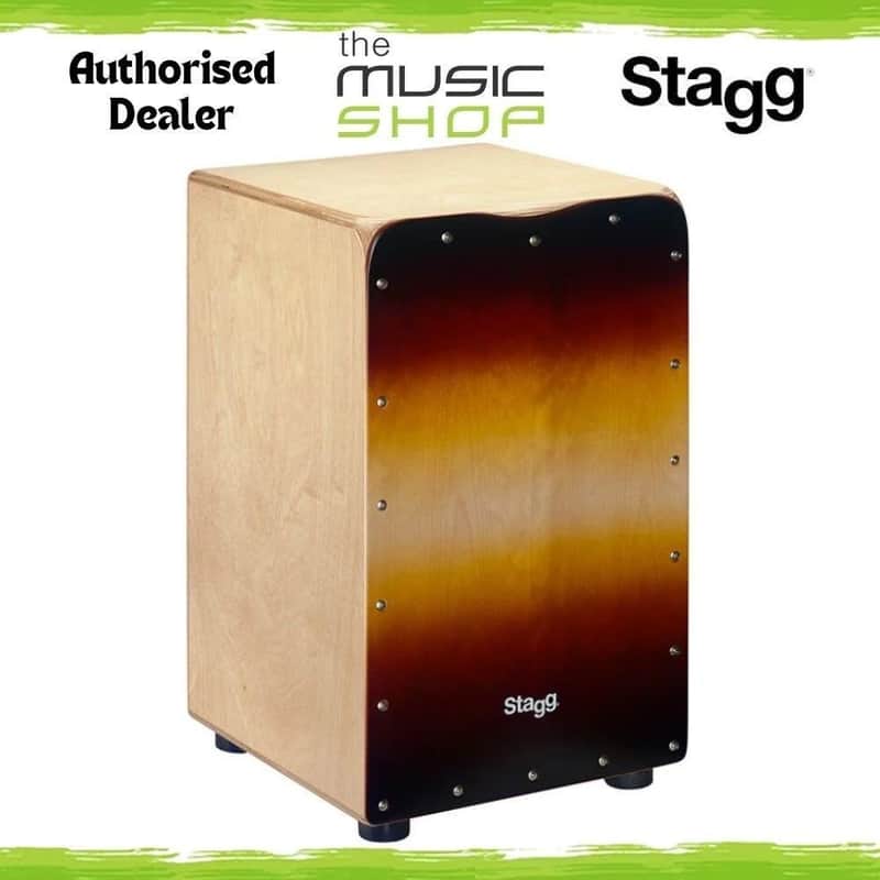 Stagg Standard Size Birch Cajon Drum with Sunburst Front - CAJ-50M-SB image 1