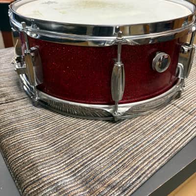 Decca 14x5.5" Snare Drum - Red Sparkle Wrap (1960's-1970's) image 3
