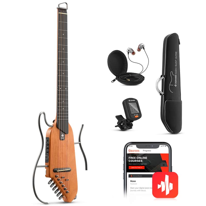 Donner HUSH-I Guitar For Travel - Portable Headless Acoustic-Electric Guitar image 1