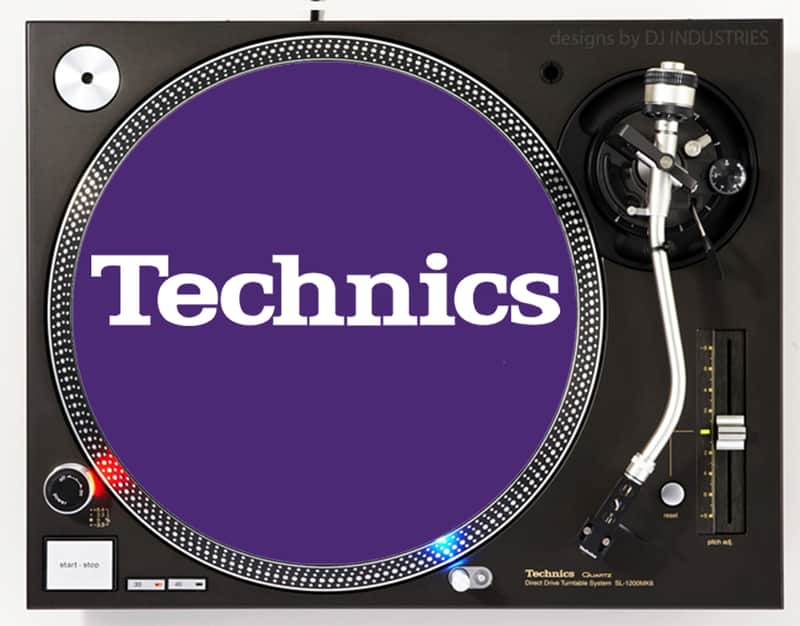 Technics Classic White on Purple - DJ slipmat for vinyl LP record player turntable image 1